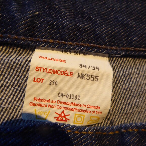 RARE Vintage 1980s 555 Blue Denim Jeans Size 34X34 - Picture 6 of 7